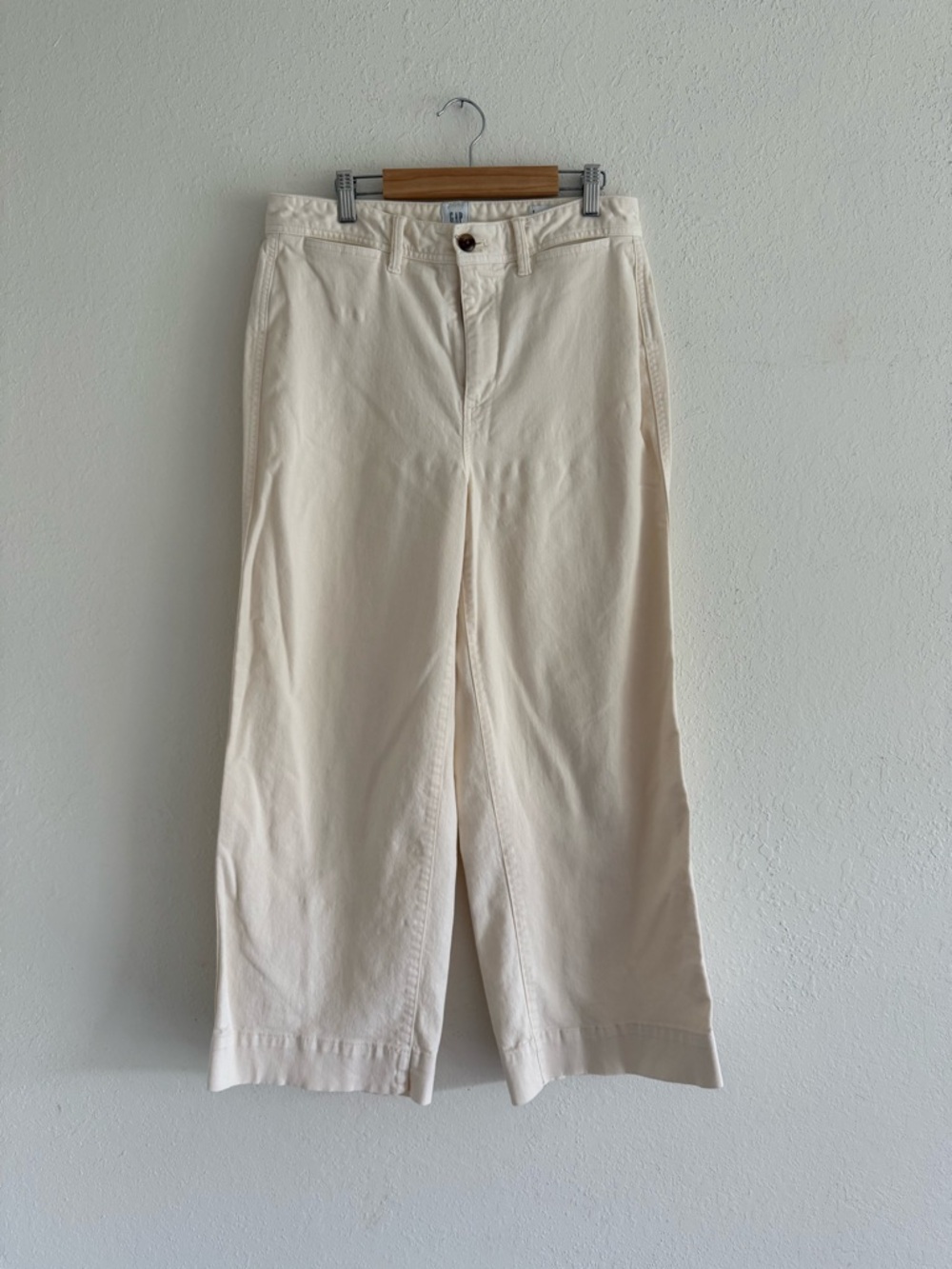 GAP Wide-Leg Crop High Rise Cream pants